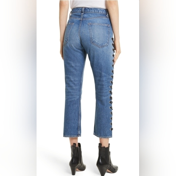 𝅺veronica Beard High Rise Ines Girlfriend Lace Up Jeans Size 25 NWT - Picture 13 of 15